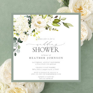 Elegantes, grau-grünes Brautparty Einladung