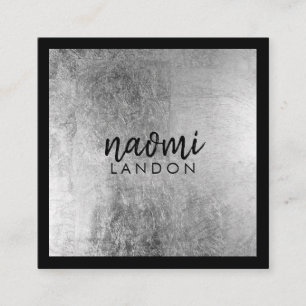 Elegantes, grau silberfarbenes, modernes, quadrati quadratische visitenkarte