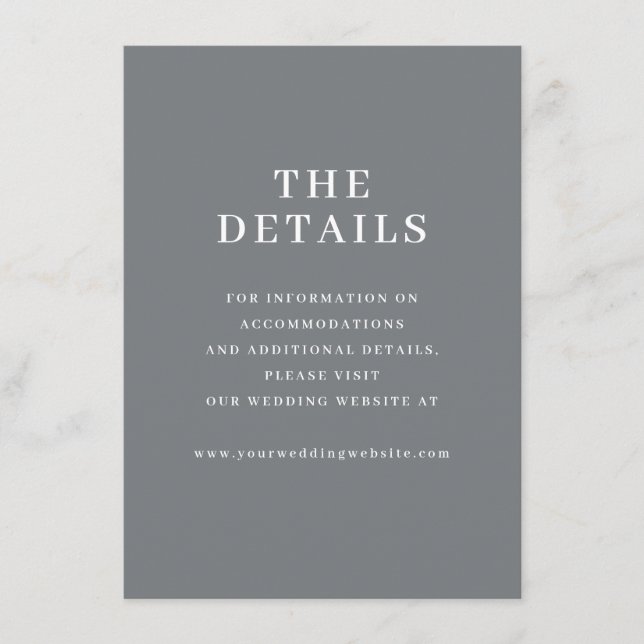 Elegantes Grau Typografisch Begleitkarte (Vorderseite)