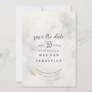 Elegantes Grau und Hellgold - sanfte Wolken Save The Date