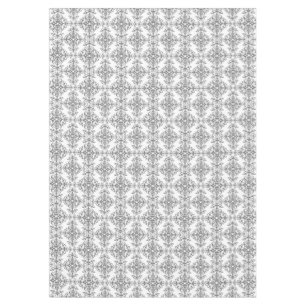Elegantes Grau-Weiß-Blumenmuster im Vintage-Damask Tischdecke