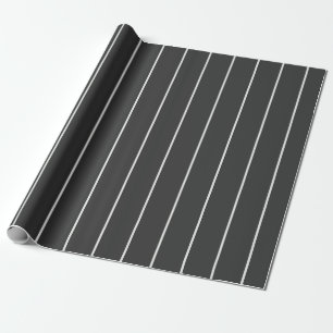 Elegantes Grau-Weiß-Pinstripe-Muster Geschenkpapier