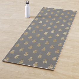 Elegantes Graue und goldenes Ananas Muster Yogamatte
