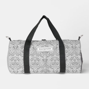 Elegantes graues Blumenmuster Duffle Bag