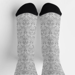 Elegantes graues Blumenmuster Socken