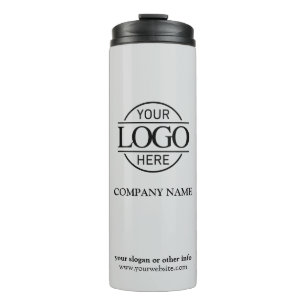 Elegantes Graues Firmenlogo Thermosbecher