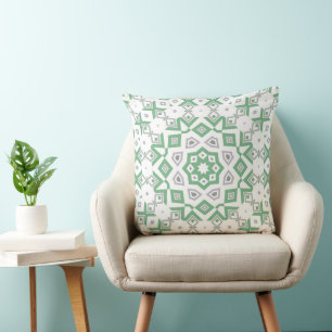 Elegantes graues geometrisches Retromuster Kissen
