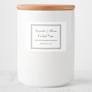 Elegantes graues gerahmtes H Lebensmittel-Label Lebensmitteletikett