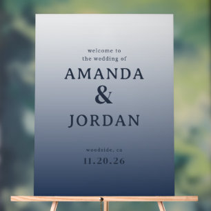 Elegantes graues Gradient-Hochzeitsschild Acrylschild