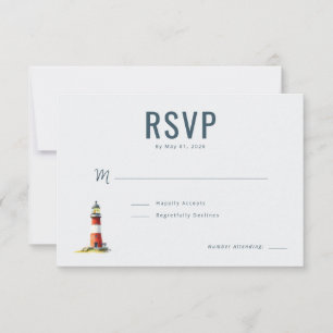 Elegantes graues Leuchtturm RSVP Karte
