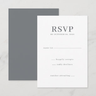 Elegantes graues minimalistisches RSVP Karte