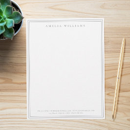 Elegantes graues minimalistisches Zweilinien-Desig Briefbogen