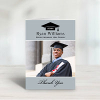 Elegantes Graues Personalisiertes Abschluss Foto