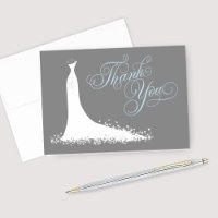 Elegantes graues, pulverbues Hochzeitskleid Brautk