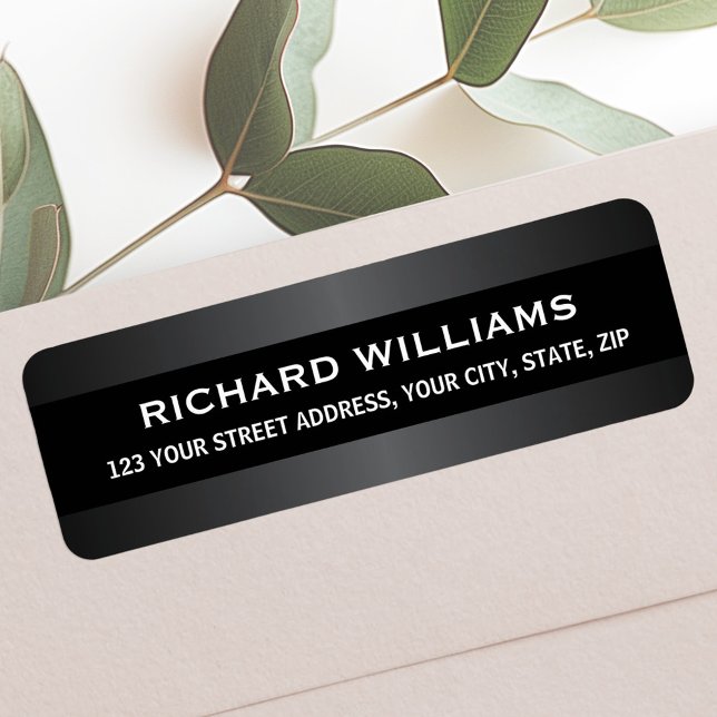 Elegantes graues Satin grenzt an Rücksendeadresse (Elegant gray satin borders return address label)