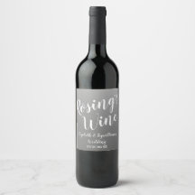 Elegantes graues Weinlabel