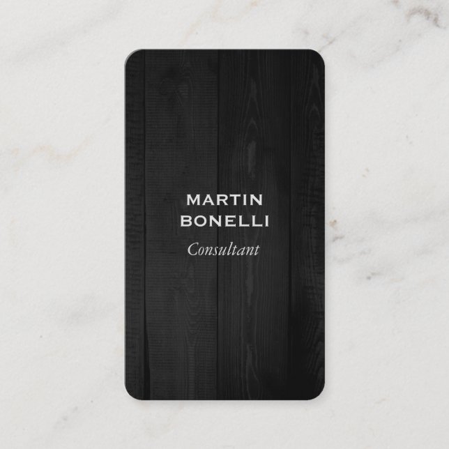 Elegantes Grauholz Schlicht Modernes Minimalistisc Visitenkarte (Vorderseite)