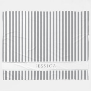 Elegantes Graustreifen Mustername Fleecedecke