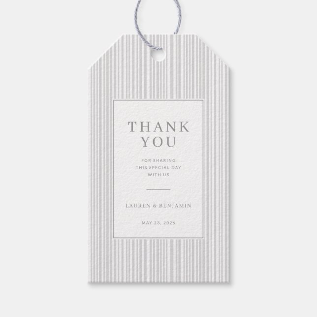 Elegantes Graustufen-Dankeschön-Tag Geschenkanhänger (Vorderseite)