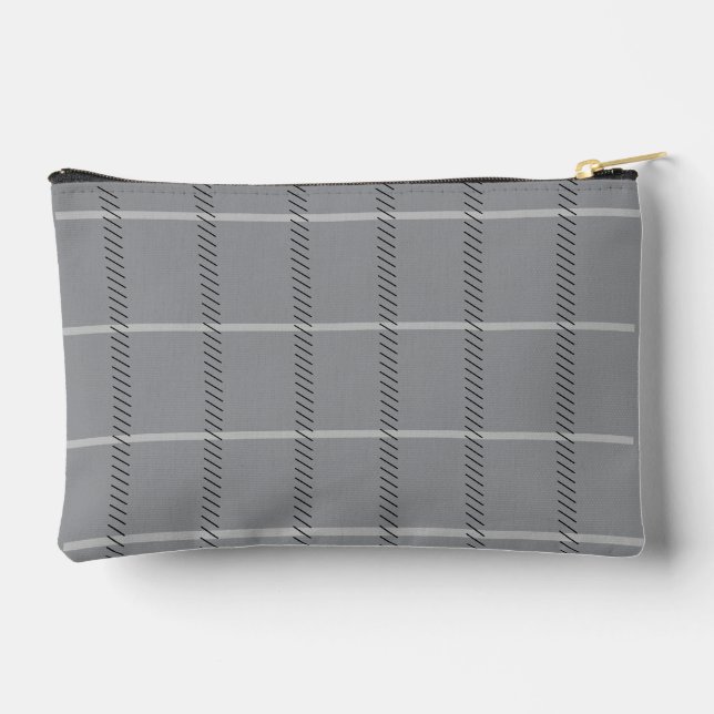 Elegantes Gray and BlackPattern Zubehörtasche (Rückseite)
