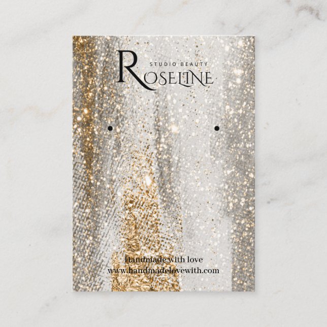 Elegantes Gray Gold Brush Jewlery Display Visitenkarte (Vorderseite)