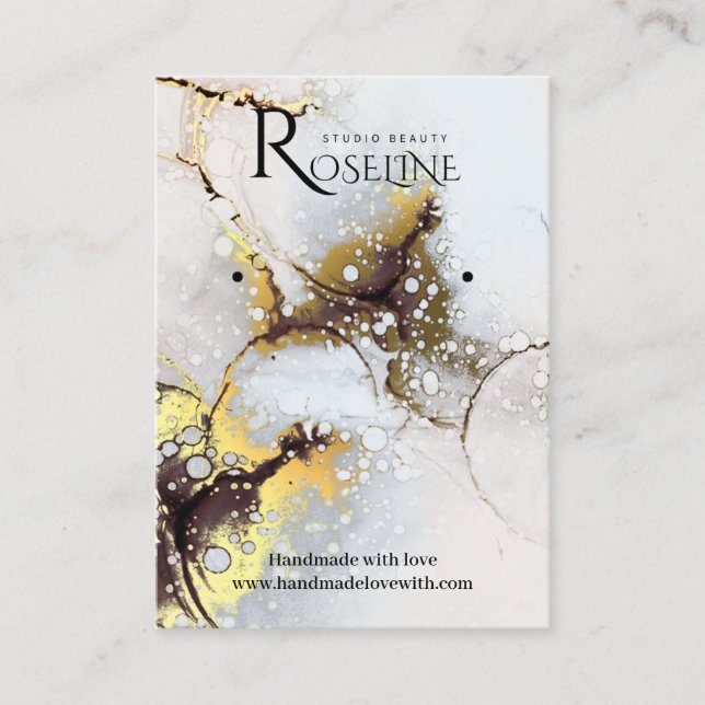 Elegantes Gray Gold Marmor Jewlery Display Visitenkarte (Vorderseite)