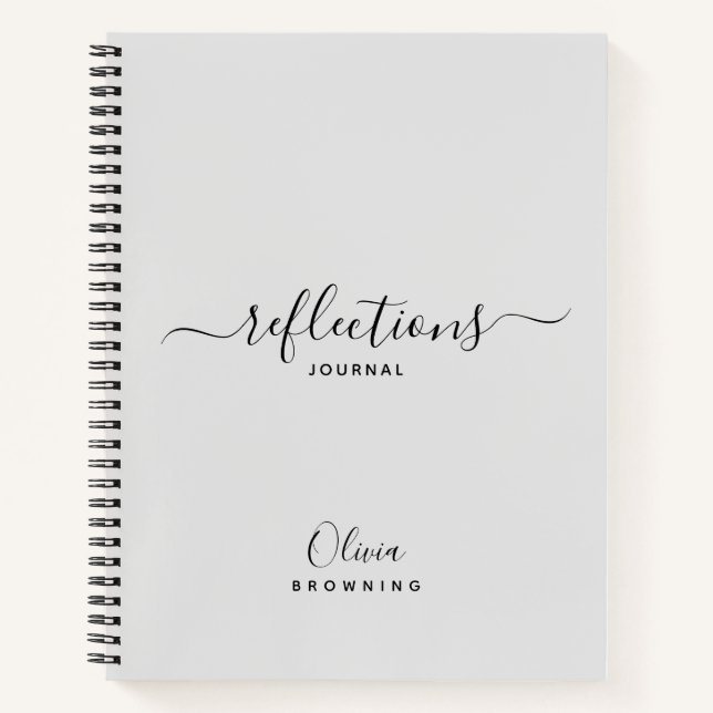 Elegantes Gray Reflections Journal Notizbuch (Vorderseite)