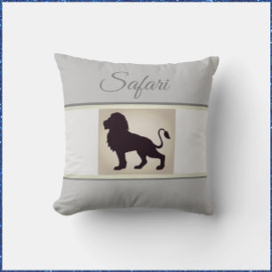 Elegantes Gray & White Lion Safari Kissen