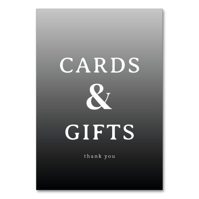 Elegantes Grayscale Serif Karten & Geschenke Schil (Vorderseite)