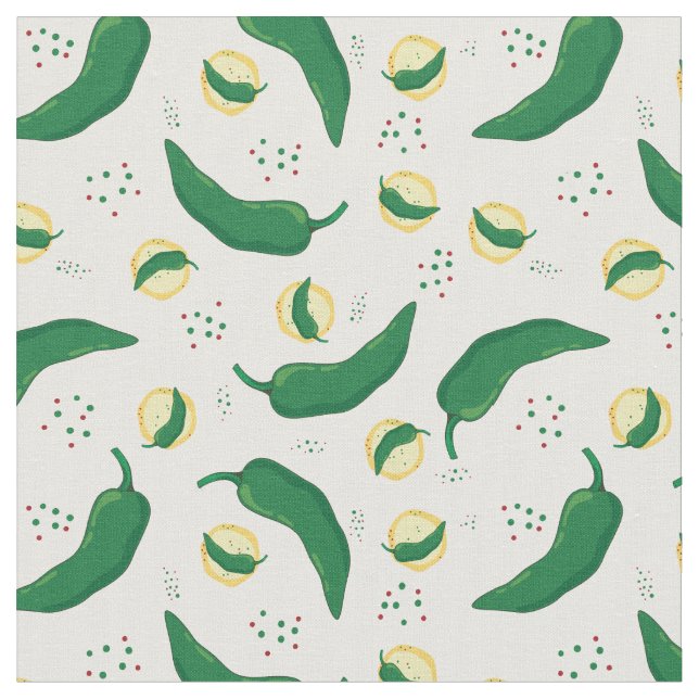 Elegantes Green Chile Muster Stoff (Nahaufnahme)