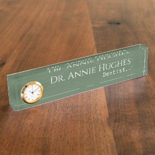 Elegantes Green Doctor Dentist Schreibtisch Namens Namensplakette