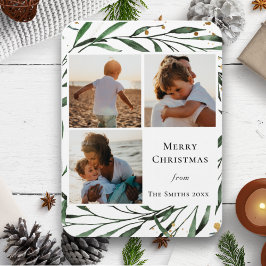 Elegantes Green Foliage Gold Confetti Wasserfarbe Magnet