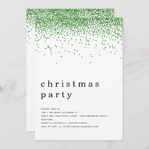 Elegantes Green Glitzer Weihnachts-Party Einladung