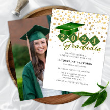Elegantes Green Gold Abschluss Foto Party