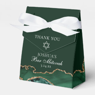 Elegantes Green Gold Bar Mitzvah Party Geschenkschachtel