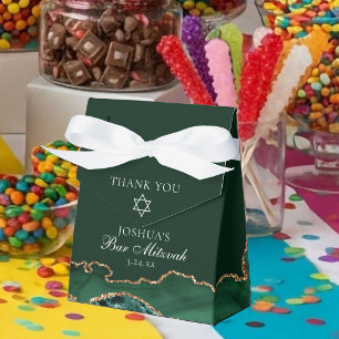 Elegantes Green Gold Bar Mitzvah Party Geschenkschachtel