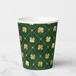 Elegantes Green Gold Clover Pappbecher