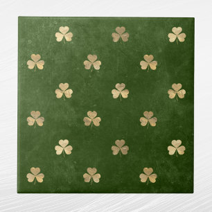 Elegantes Green Gold Kleeblatt Fliese