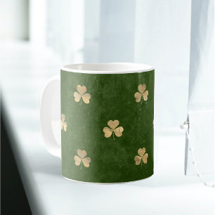 Elegantes Green Gold Kleeblatt Kaffeetasse