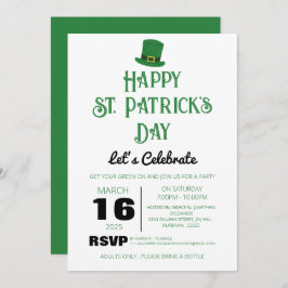 Elegantes Green Kleeblatt St. Patrick's Day Party Einladung