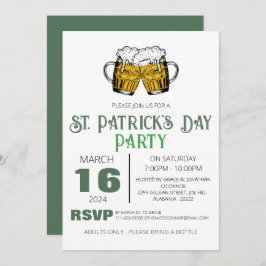 Elegantes Green Kleeblatt St. Patrick's Day Party Einladung