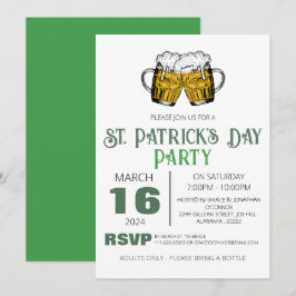 Elegantes Green Kleeblatt St. Patrick's Day Party Einladung