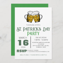 Elegantes Green Kleeblatt St. Patrick's Day Party Einladung