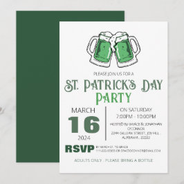 Elegantes Green Kleeblatt St. Patrick's Day Party Einladung