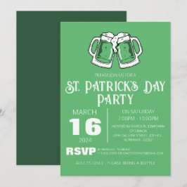 Elegantes Green Kleeblatt St. Patrick's Day Party Einladung