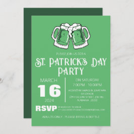 Elegantes Green Kleeblatt St. Patrick's Day Party Einladung