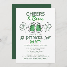 Elegantes Green Kleeblatt St. Patrick's Day Party Einladung