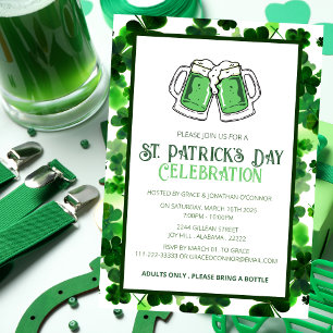 Elegantes Green Kleeblatt St. Patrick's Day Party Einladung