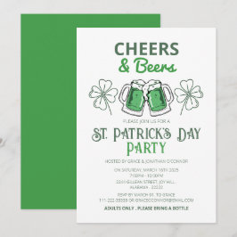 Elegantes Green Kleeblatt St. Patrick's Day Party Einladung
