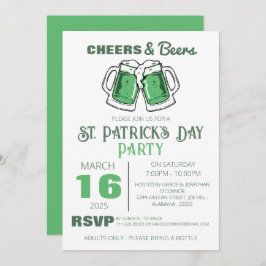 Elegantes Green Kleeblatt St. Patrick's Day Party Einladung